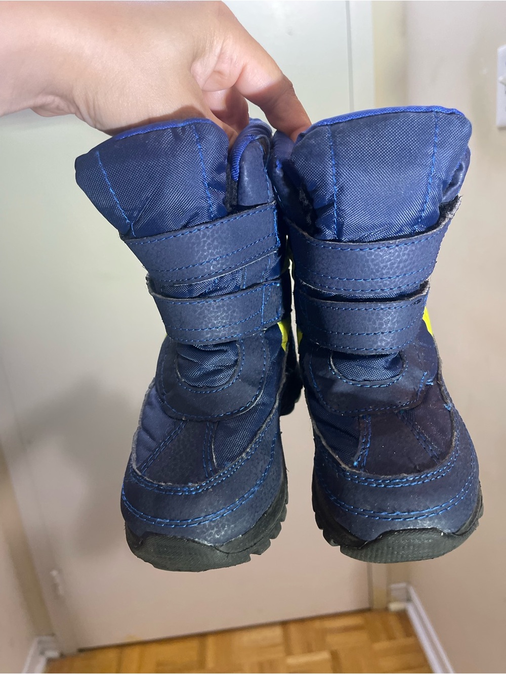 Kids Navy Blue Winter Boots - Velcro Closure